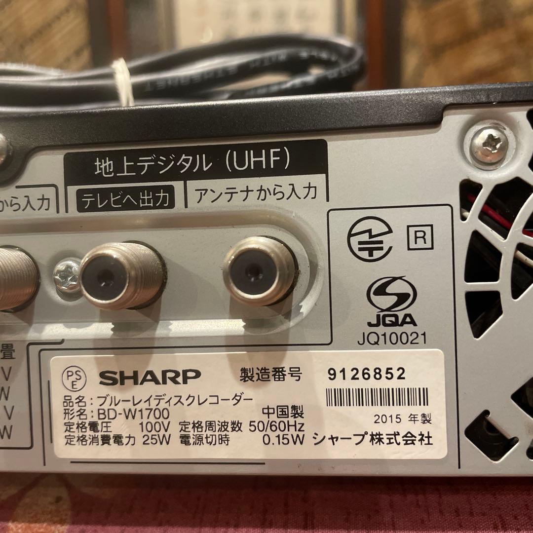 SHARP BD-W1700 12倍録 1TB BDリモ等付フル装備 完動品！