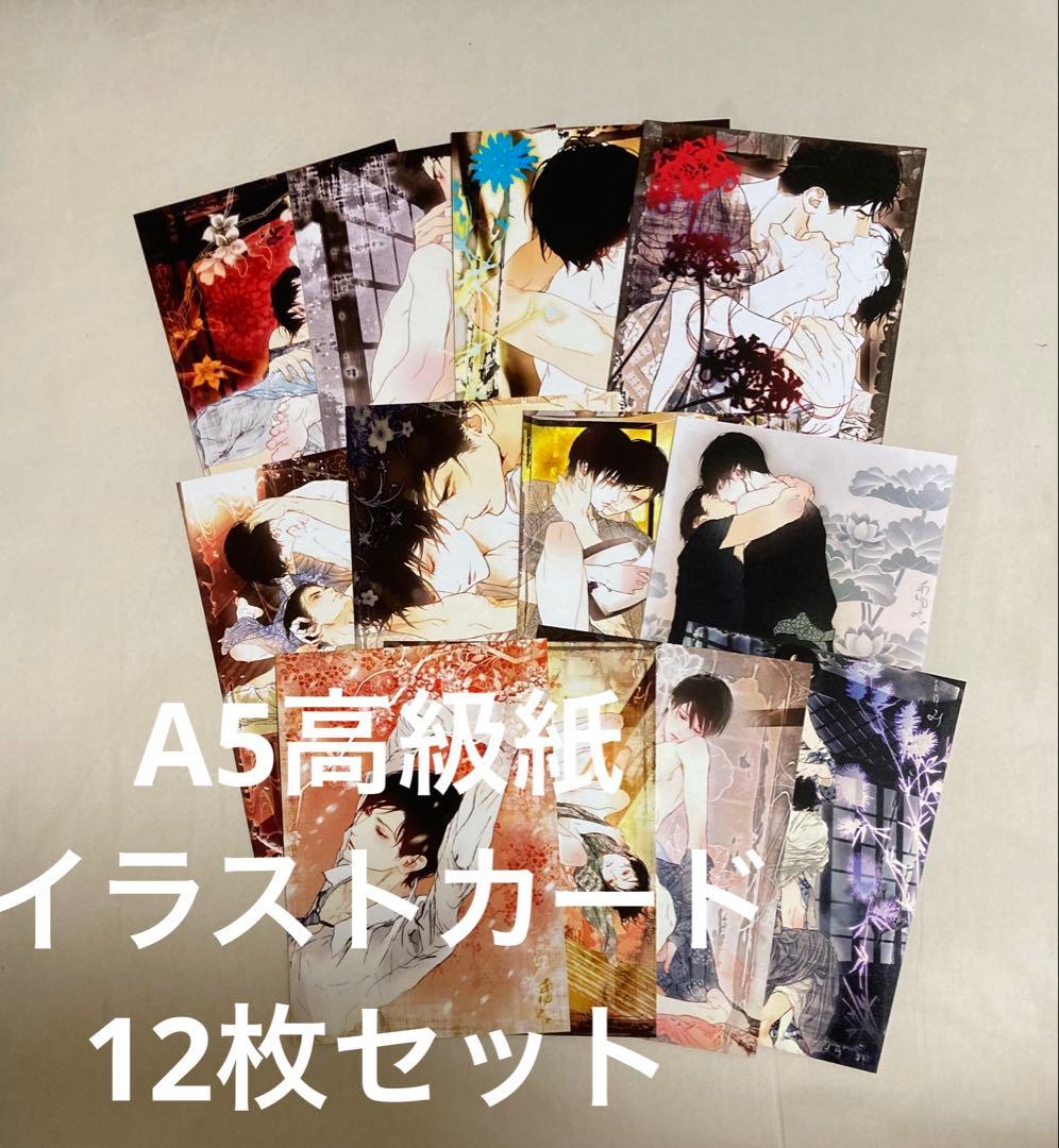 笠井あゆみ　A5判高級紙イラストカード　12枚　旦那はん
