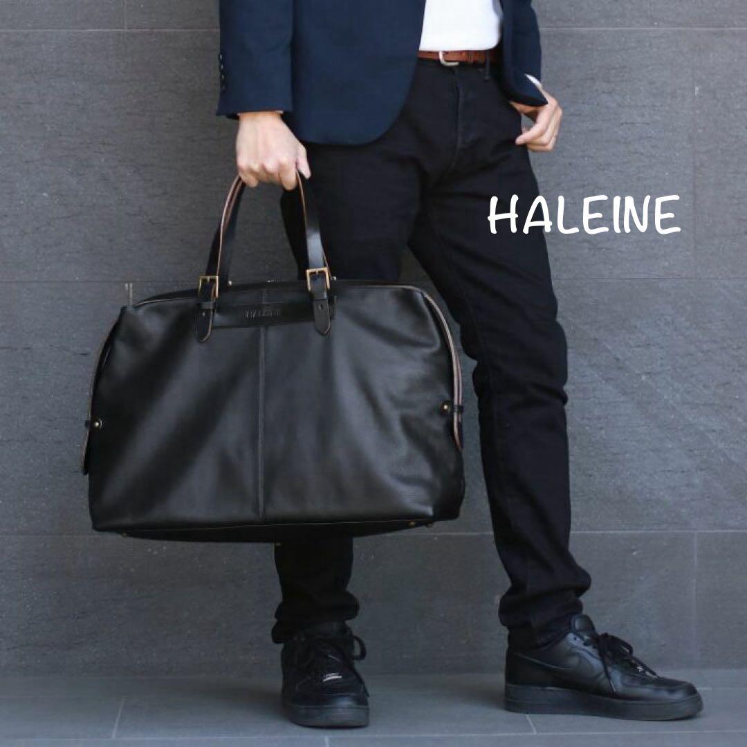 PIC HALEINE ボストンバッグ 牛革 ヌメ革 レザー ブラック