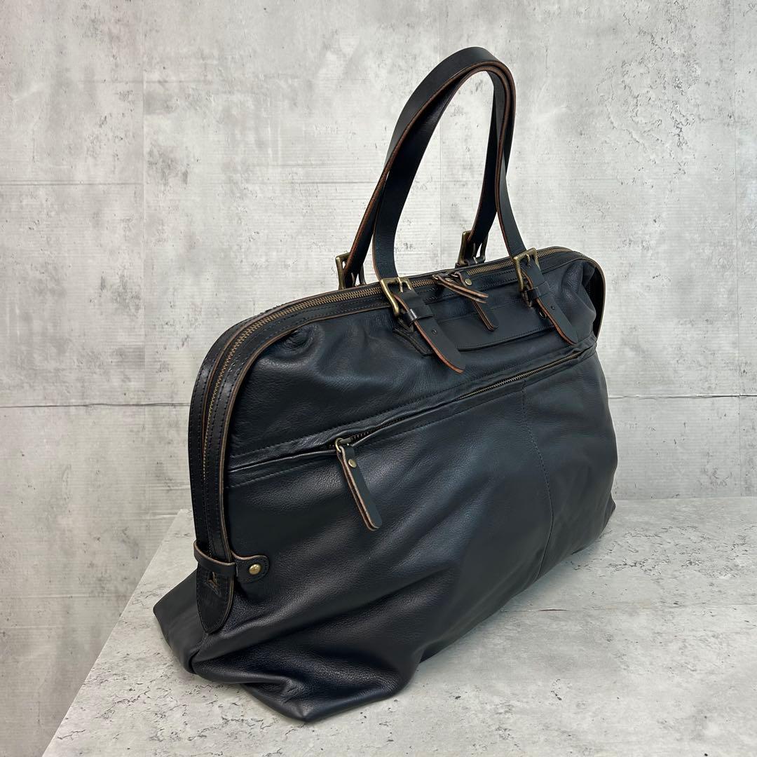 PIC HALEINE ボストンバッグ 牛革 ヌメ革 レザー ブラック