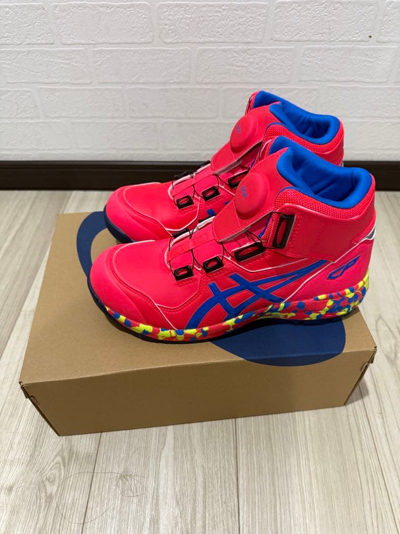 ASICS 安全靴 限定カラーピンク/ブルー ハイカット