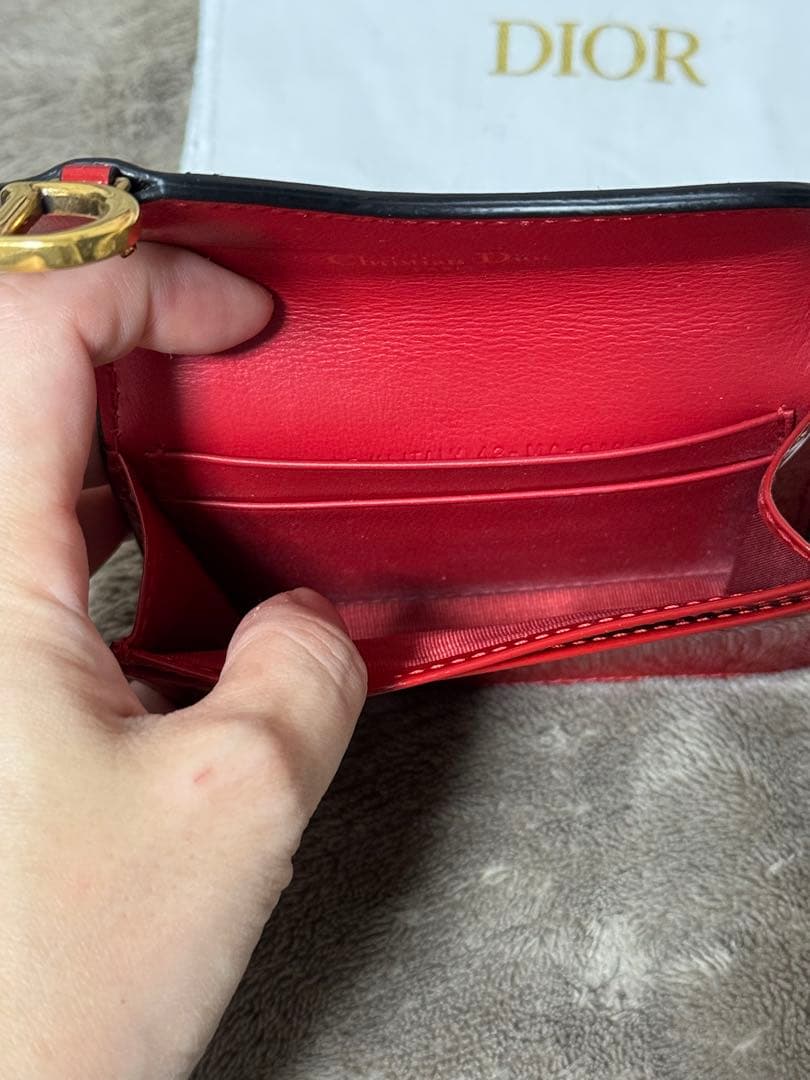 Dior パテントレザーサドル名刺ケース　カードケース