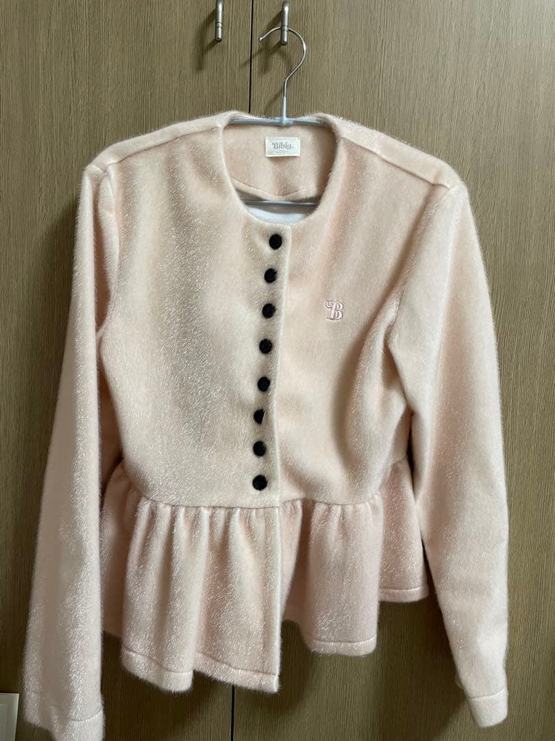 bibiy ペプラムカーディガン ピンク