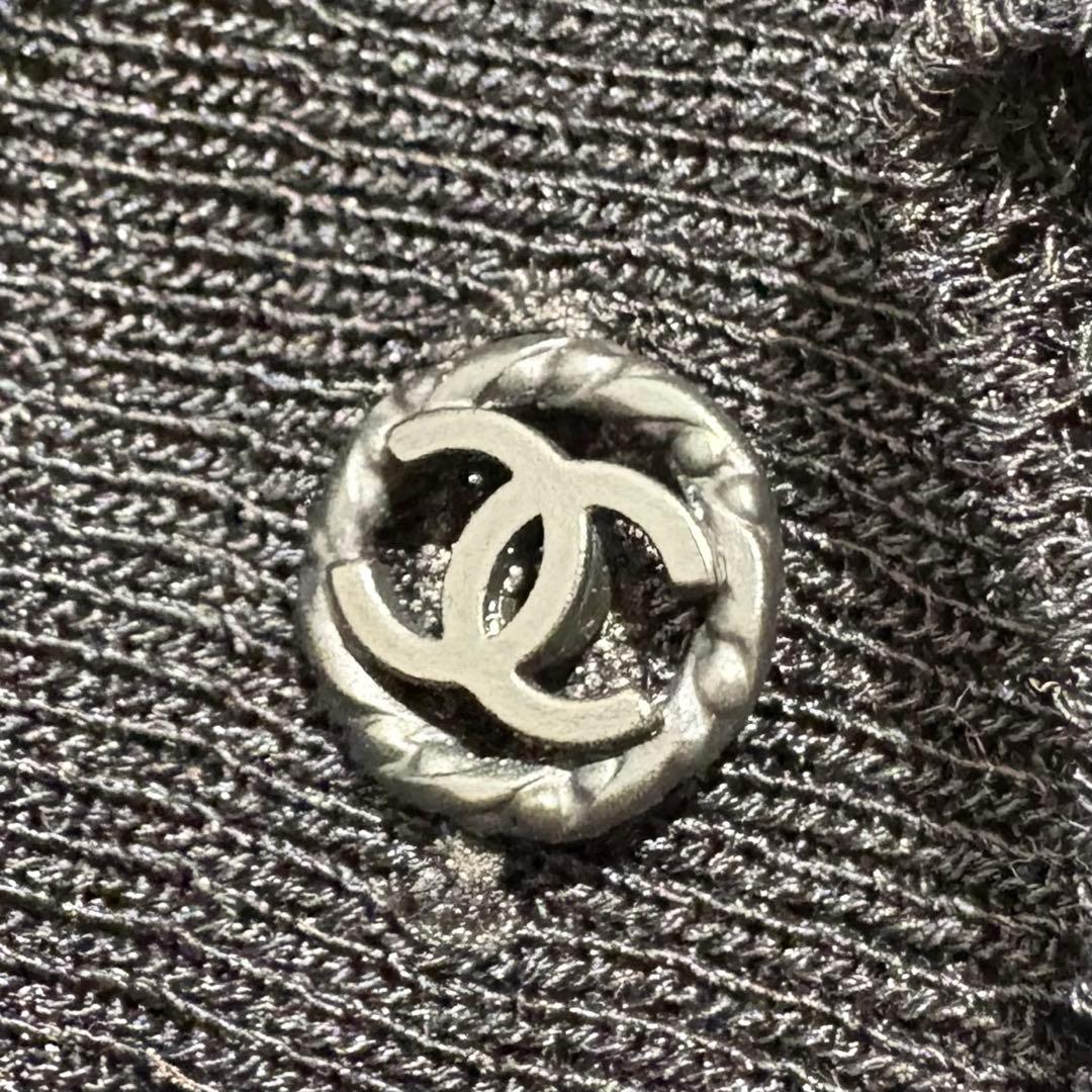CHANEL カーディガン ニット ドッキング フリル ココマーク 03A 38