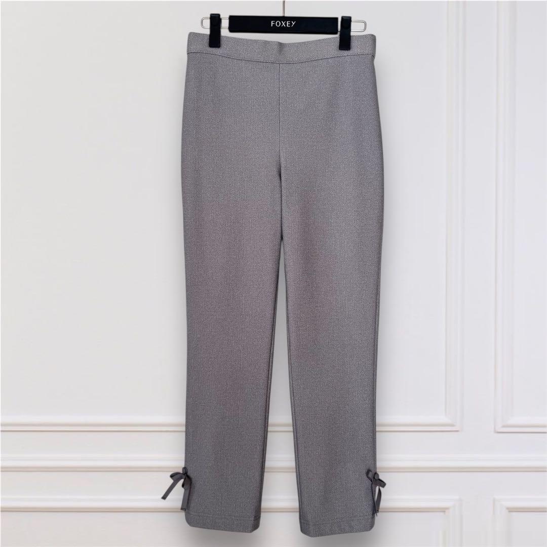 M'S GRACY 【新品】リボン付♡ あったか*裏起毛パンツ グレー 38