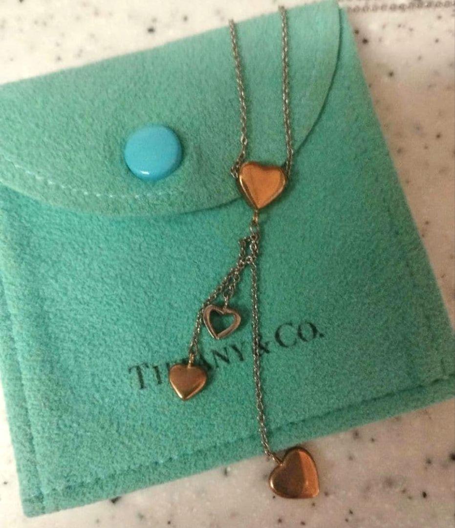 ティファニー マルチハート ドロップ ネックレスK18