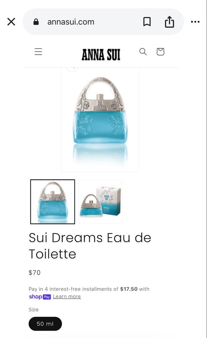 ANNA SUI ハンドバッグ型香水 青