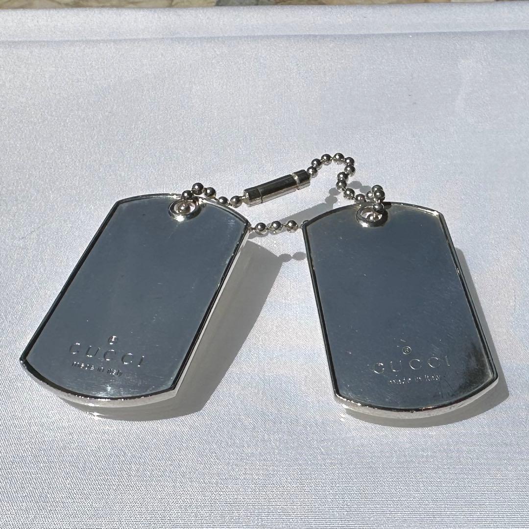 GUCCI グッチ　ドッグタグ　ロゴプレート　SV925キーホルダー　2プレート
