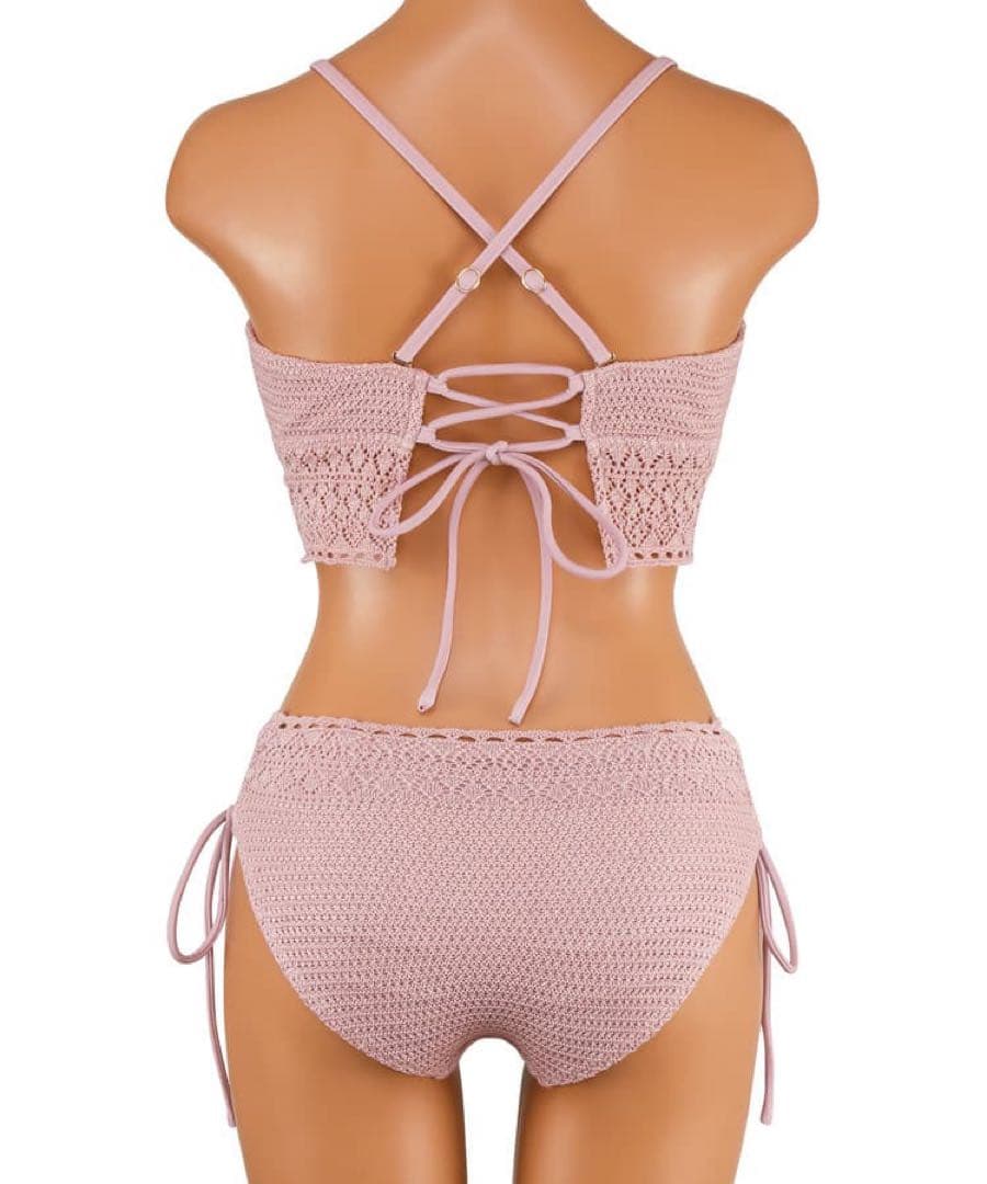 【完売レア】LIP SERVICE ラメニットビキニ ピンク M相当 ニット水着