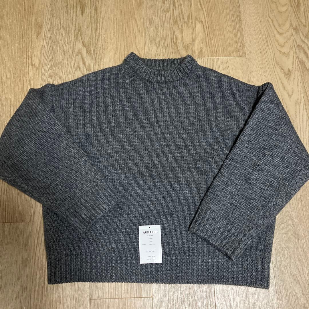 AURALEE グレー ニットセーター SUPER MILLED KNIT 4