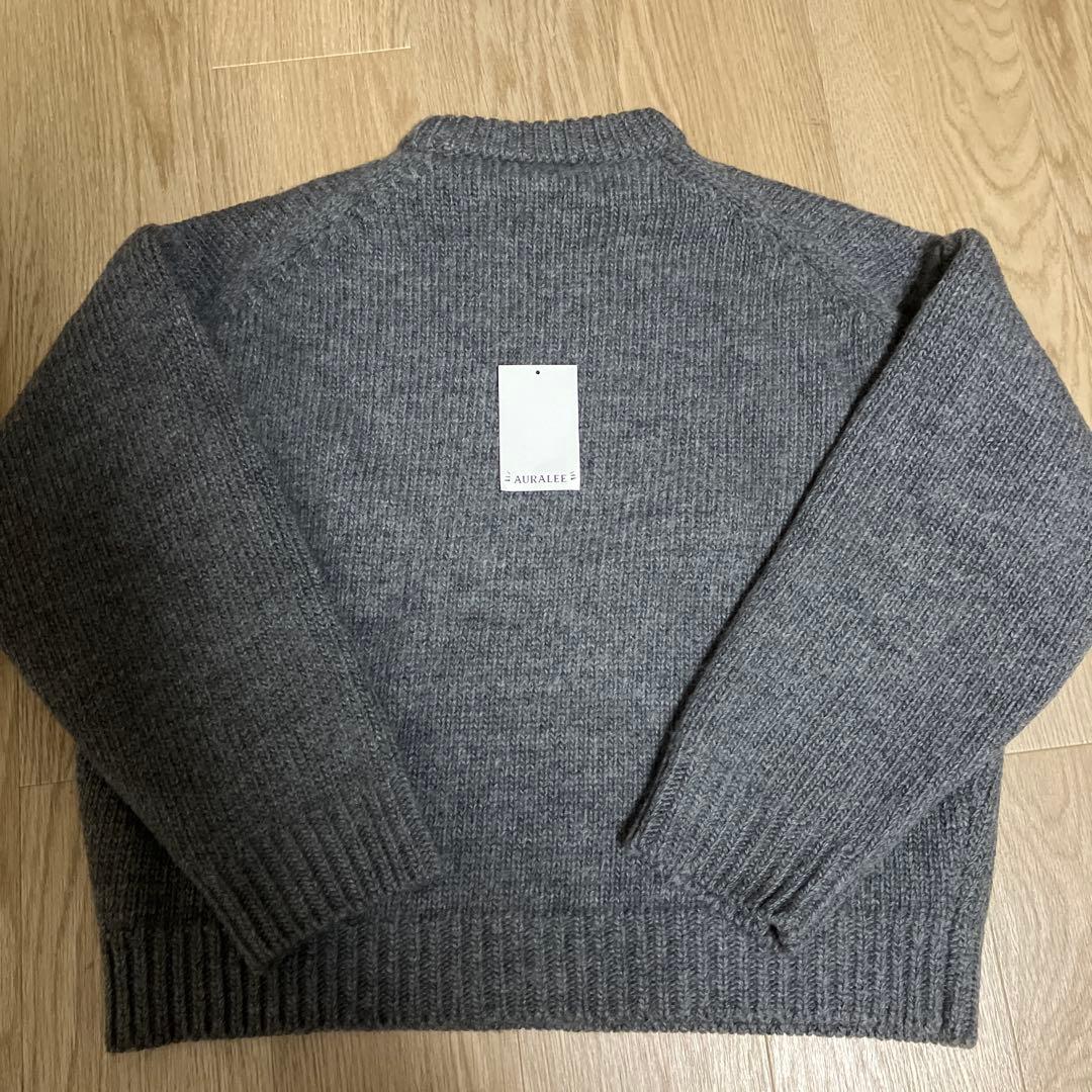 AURALEE グレー ニットセーター SUPER MILLED KNIT 4