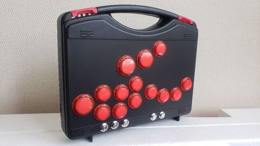 レバーレスコントローラー　レッド　赤ボタン　自作　ヒットボックス風