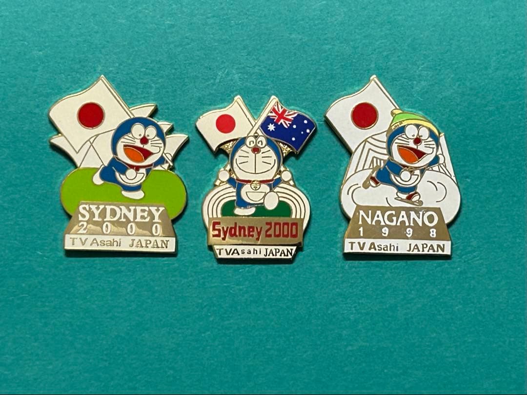 【非売品】 長野 シドニーオリンピック テレビ朝日ドラえもんピンバッジ3個セット