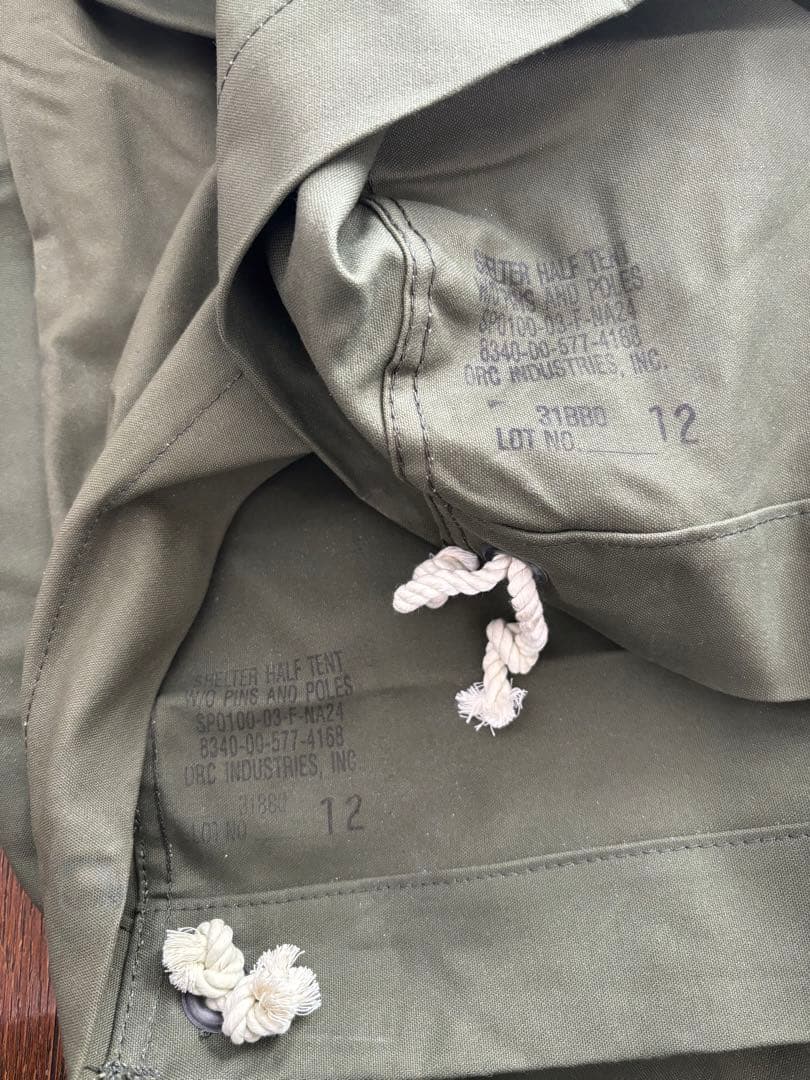US Army 米軍　デッドストック　パップテント　シェルターハーフ　03年製