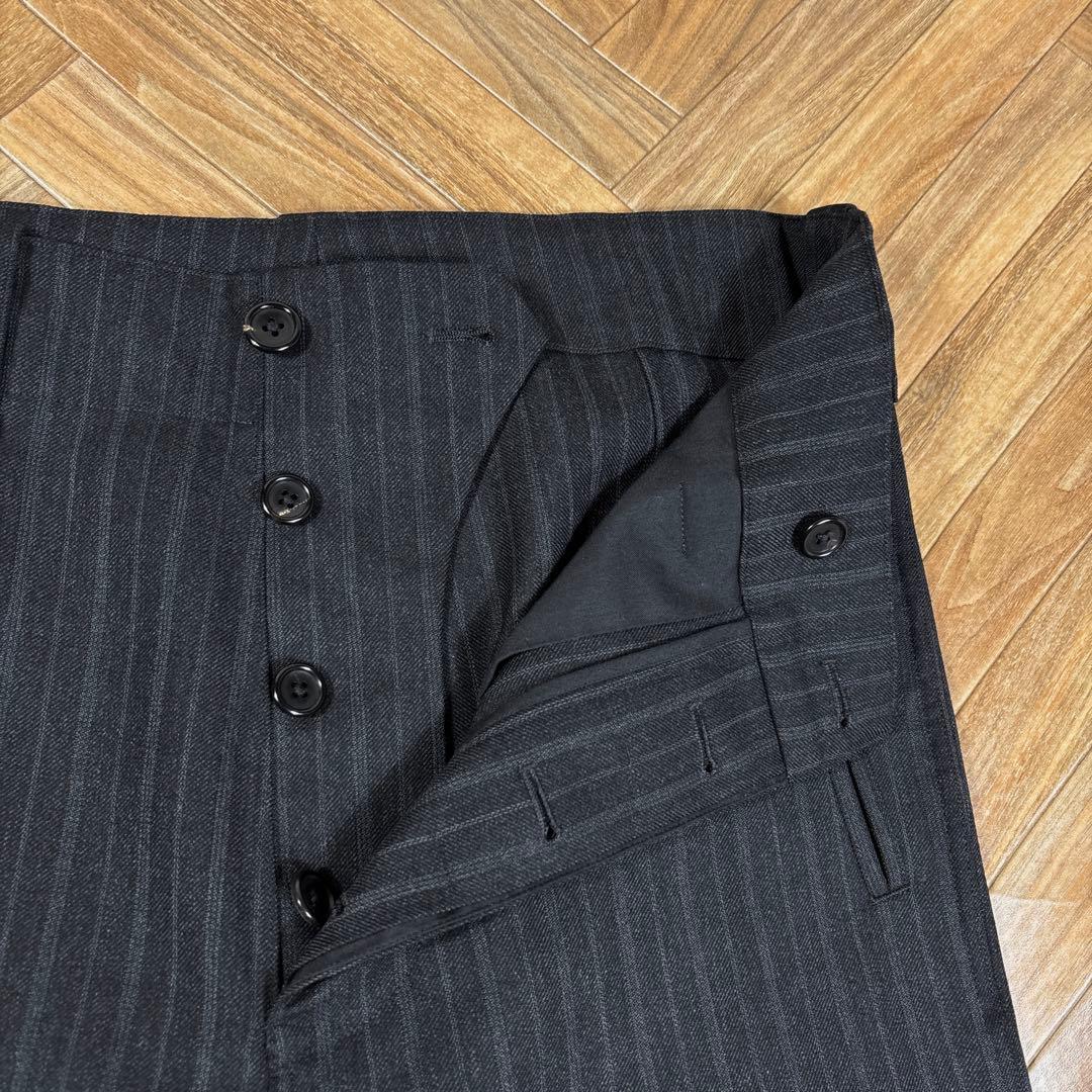 マーガレットハウエル×LOVAT ウールスラックス ストライプ チャコールグレー