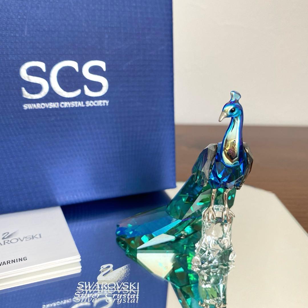 SWAROVSKI スワロフスキー クリスタル 孔雀 クジャク 置物