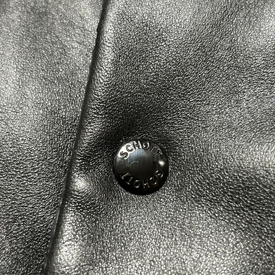 schott ショット リバーシブル 本革 レザー ダウンベスト ブラック 黒