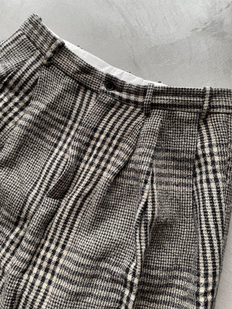 定価10万越え HED MAYNER 6PLEATSパンツ ブラック×エクリュ