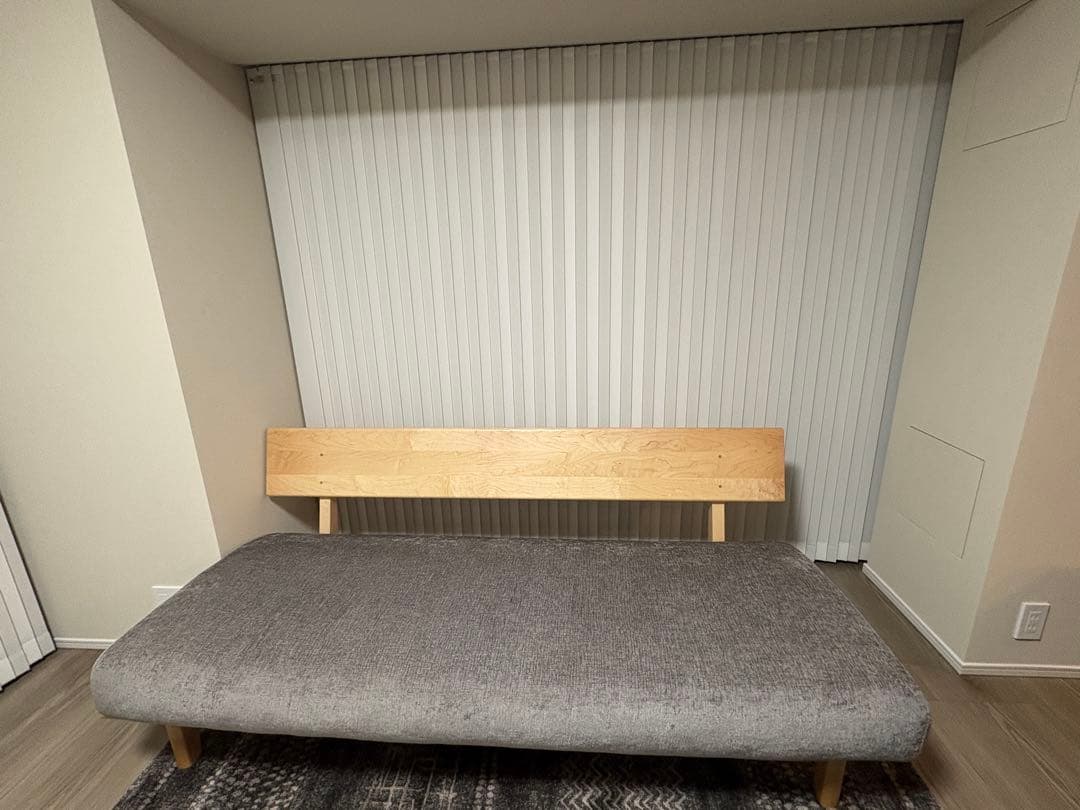 ナガノインテリア グレーソファ 3人掛けソファ　ハードメープル　飛騨産業