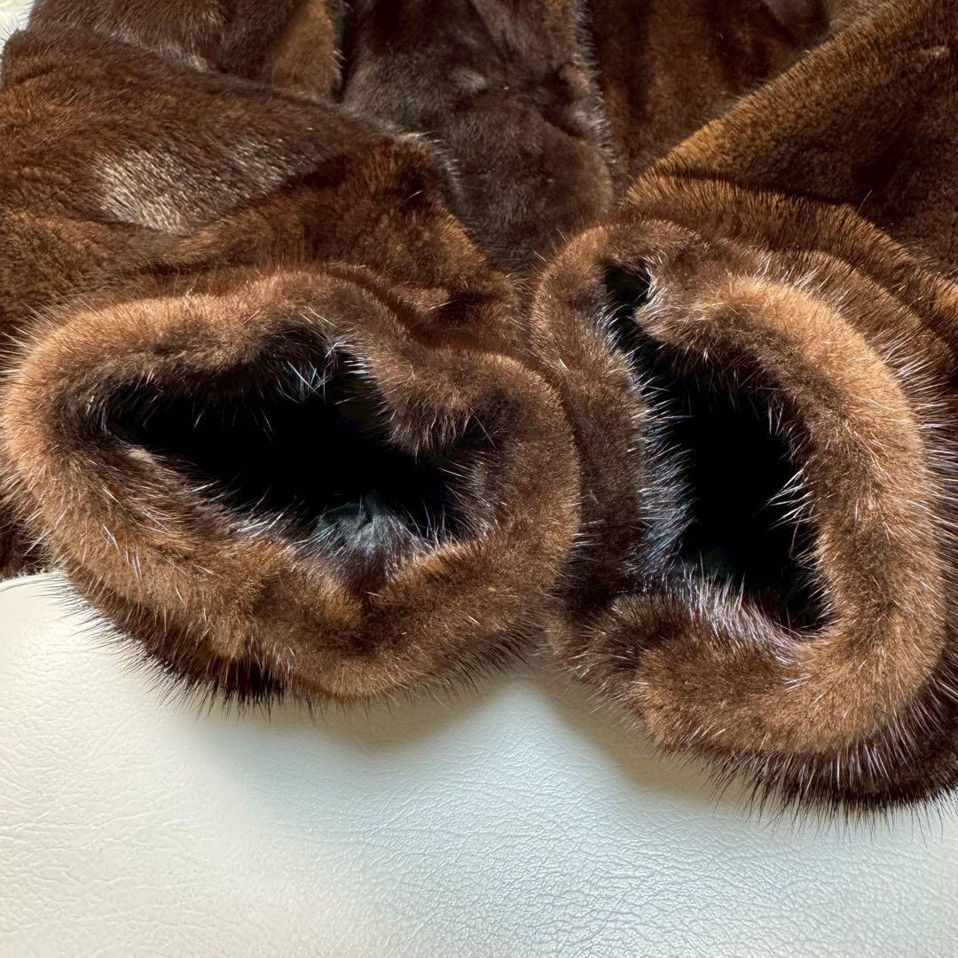 極美品✨ サガミンク 銀タグ ミンク ファーコート 毛皮 ダークブラウン 13号