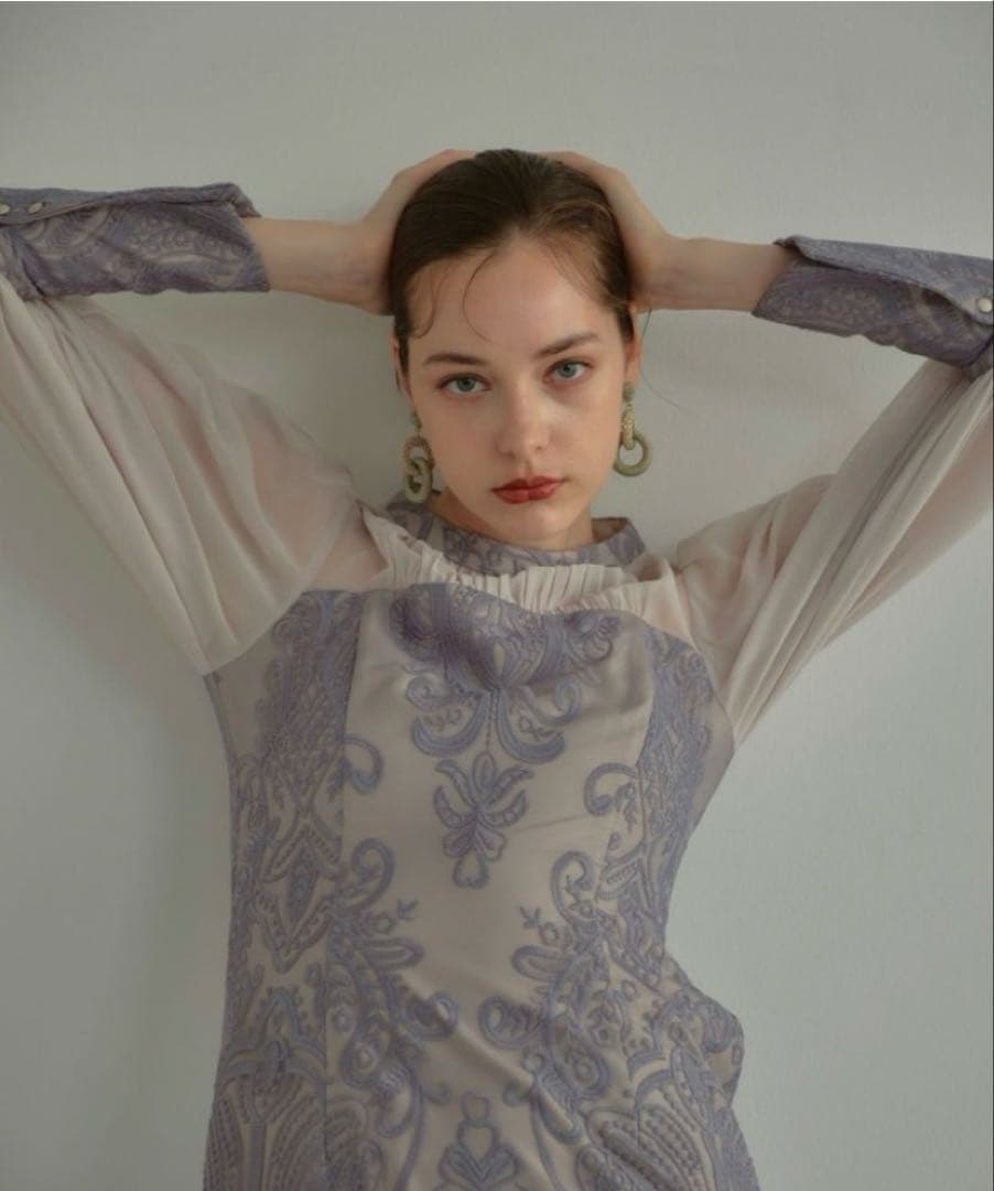 スーツ・フォーマル・ドレス ANDRESD damask gather dress