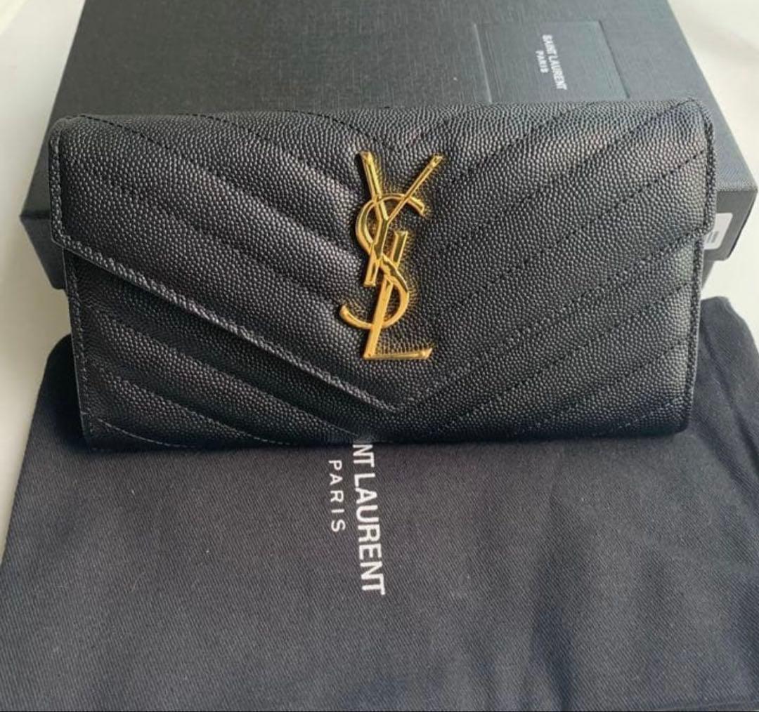 新品同様、ほぼ未使用、サンローラン 長財布 保存袋 箱あり