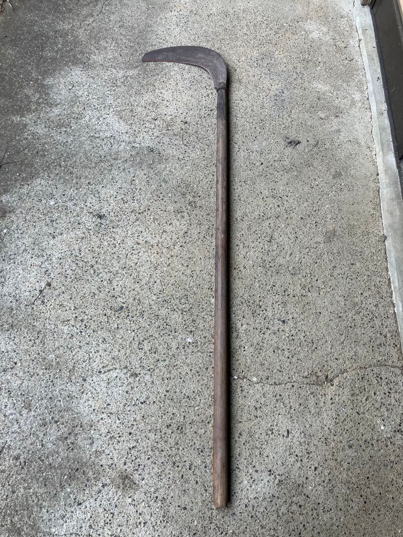 昭和　特大　大鎌　下刈り鎌　全長1m 37cm
