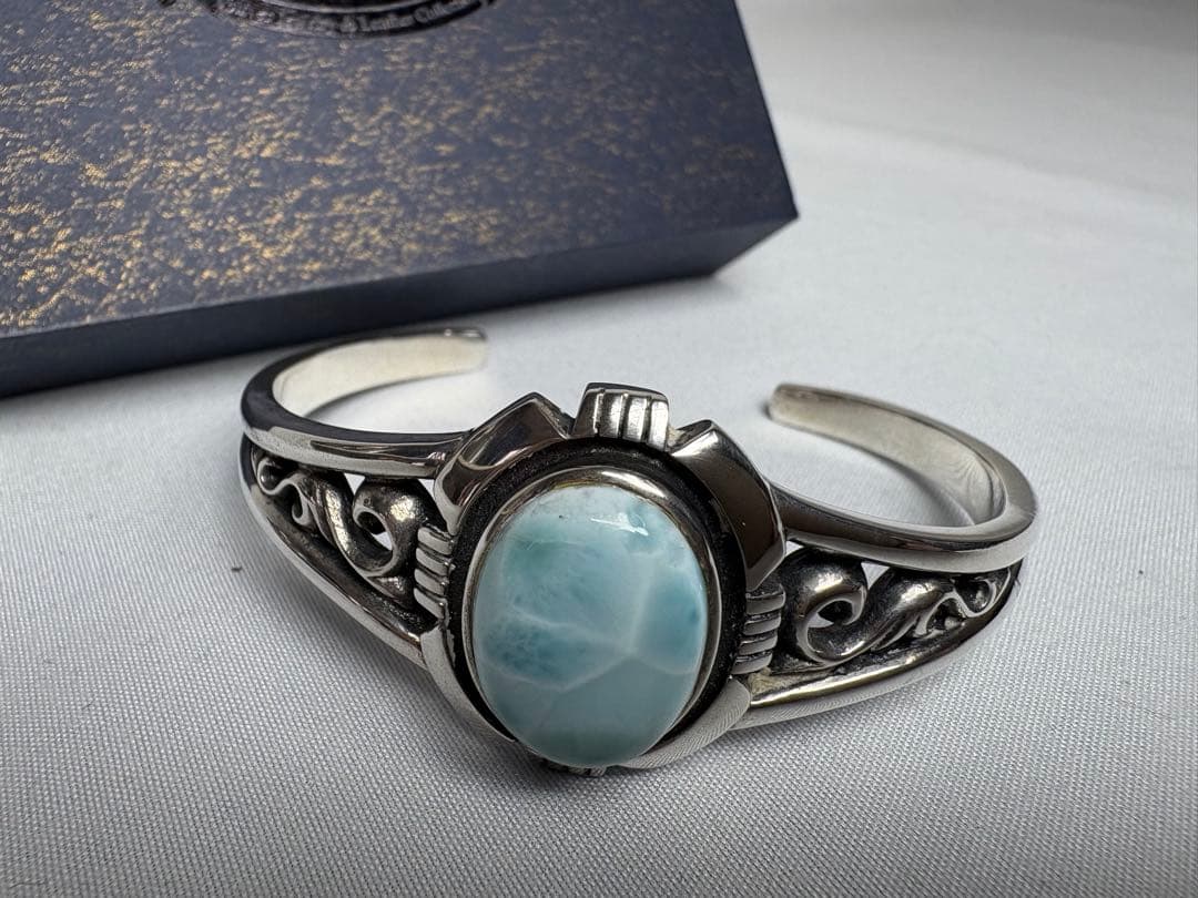 SAADバングルsv925 天然ラリマー