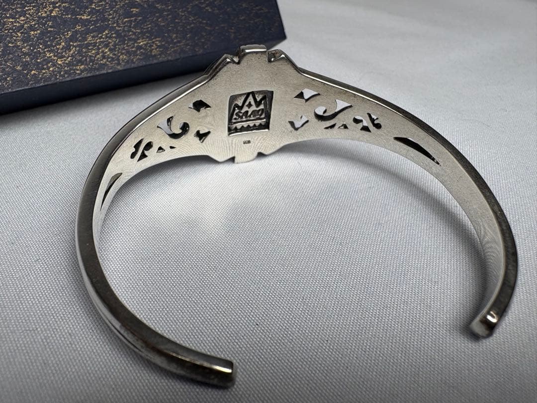 SAADバングルsv925 天然ラリマー