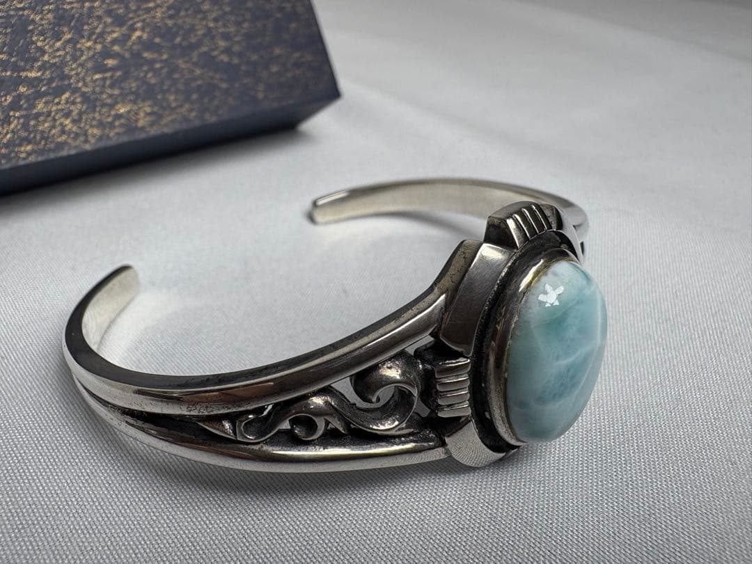 SAADバングルsv925 天然ラリマー