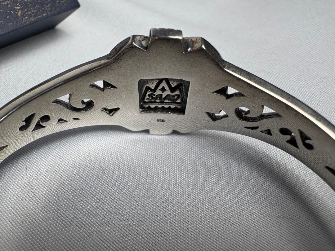 SAADバングルsv925 天然ラリマー