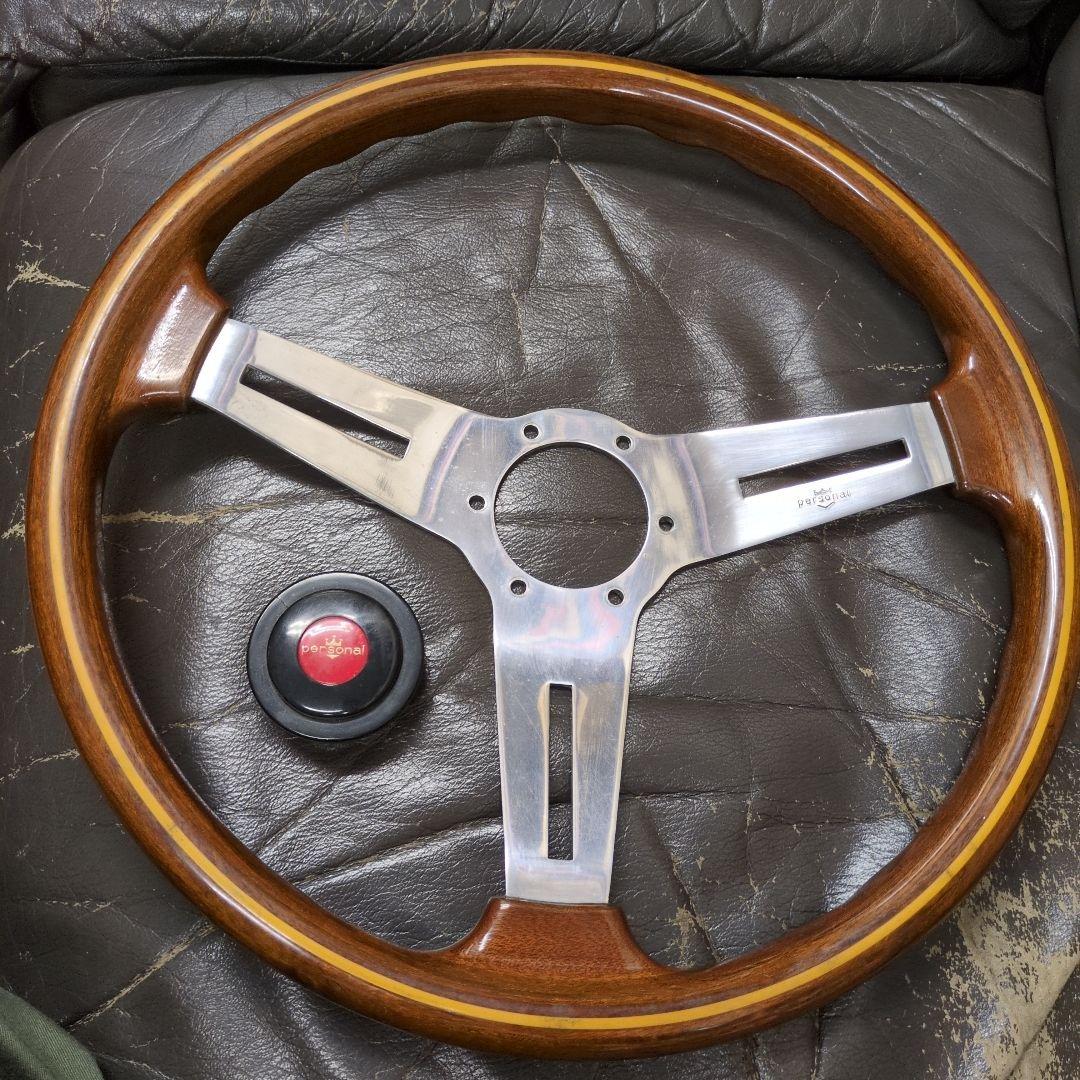 さ*ら様 美品　personal　ウッドステアリング　39%　当時物　パーソナル