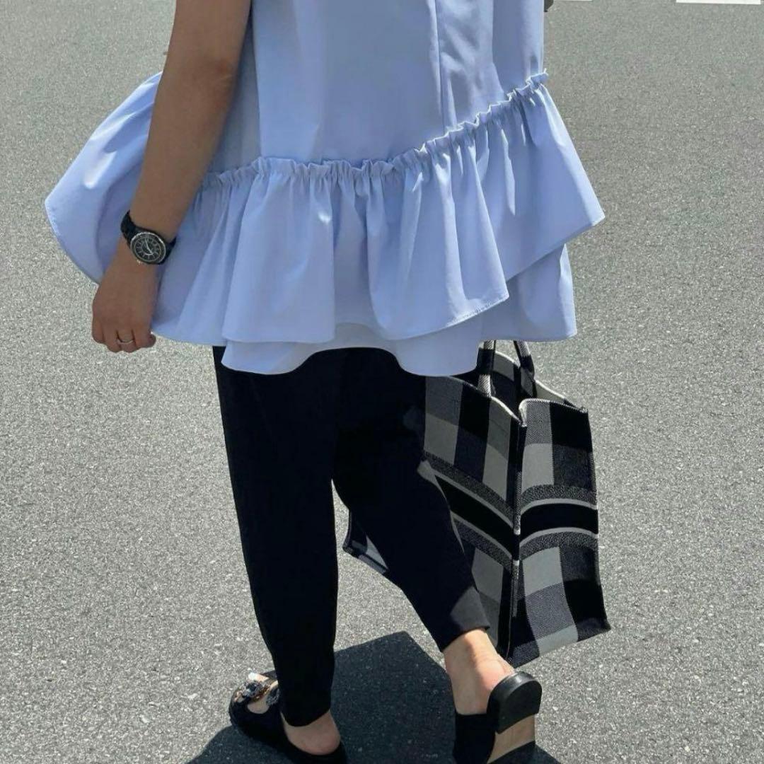 美品♡liten リテン レイヤードフリルブラウス ヒヤシンス