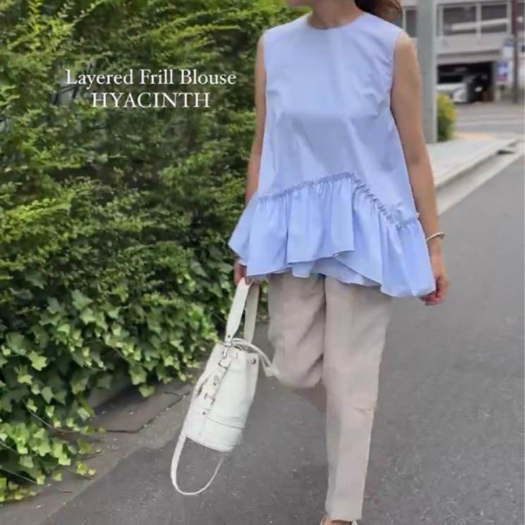 美品♡liten リテン レイヤードフリルブラウス ヒヤシンス