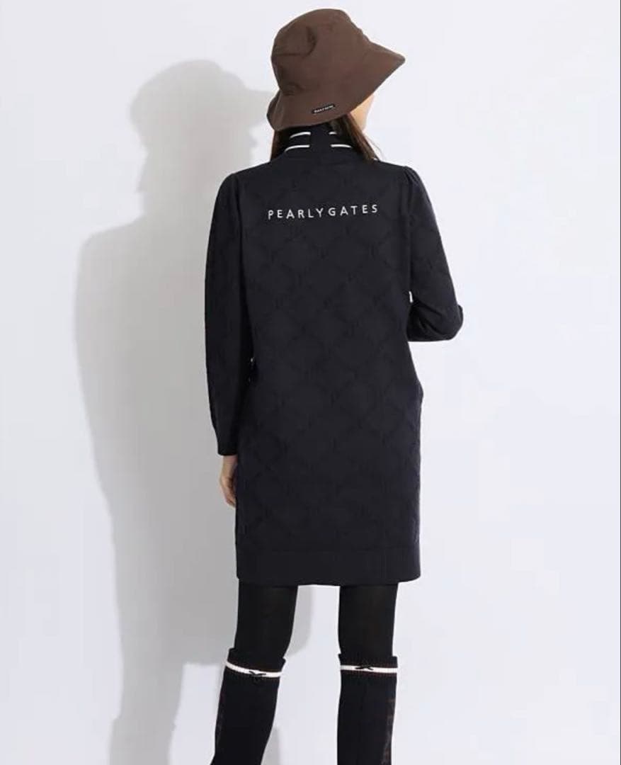 パーリーゲイツ　ダイヤロゴ柄ハイネックワンピース