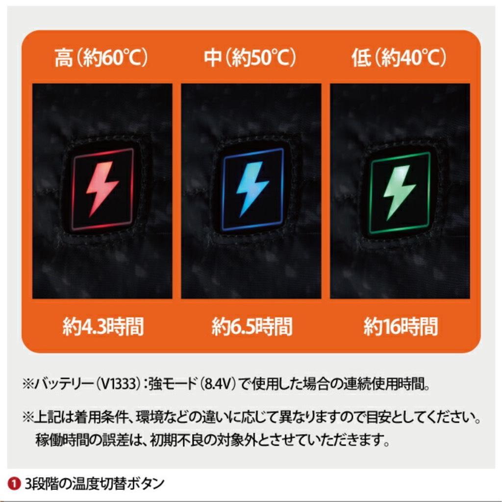 HOOH　1099　1ネイビー　M　ヒートベスト&V1333　バッテリー　セット