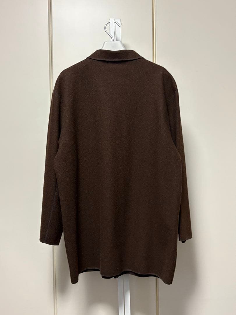 ウールフェルトコート/縮絨ウールコート(ブラウン)