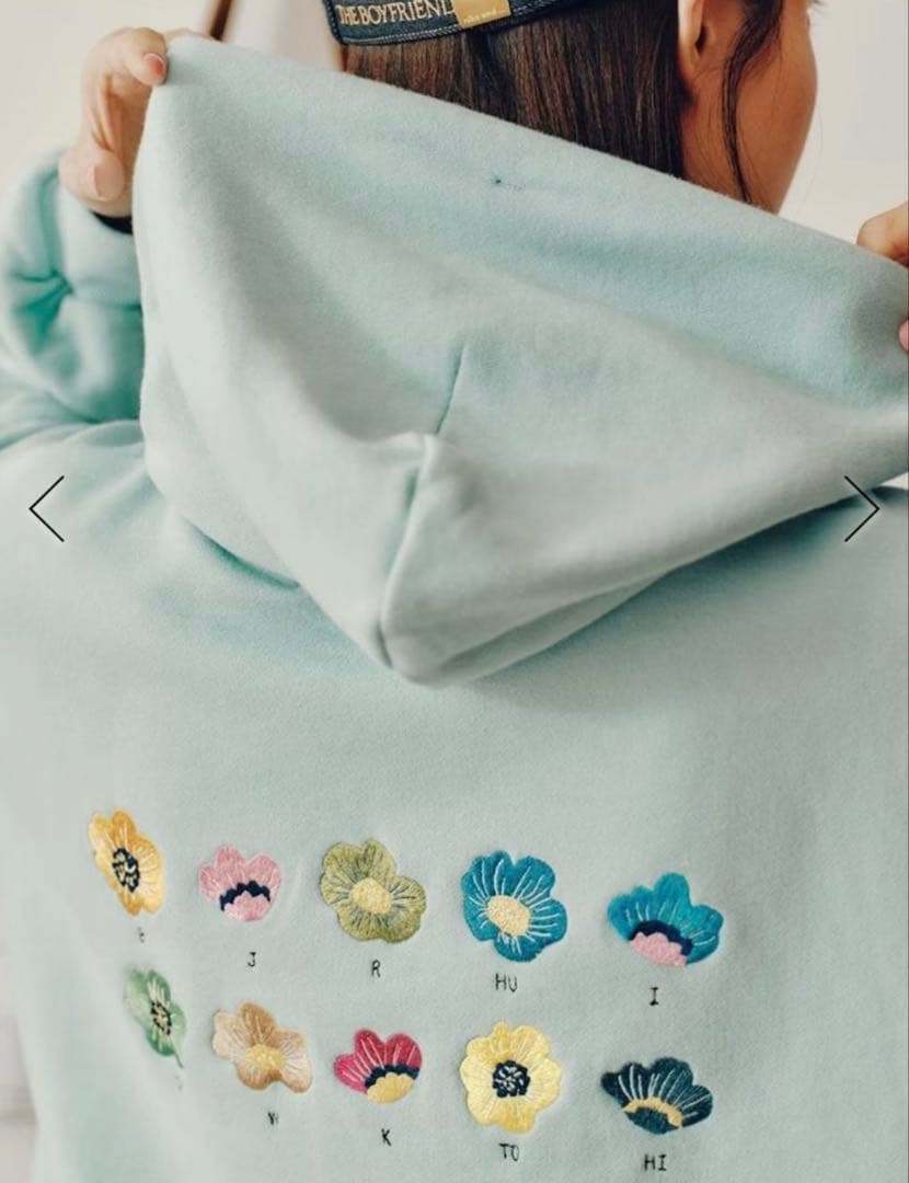 ニコアンド　ボーイフレンド シーズン2コラボ フラワープルオーバーフーディー