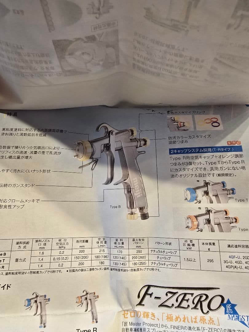 meiji F-ZERO Tyep-R ＋Tyep-Tキャップ　スプレーガン明治