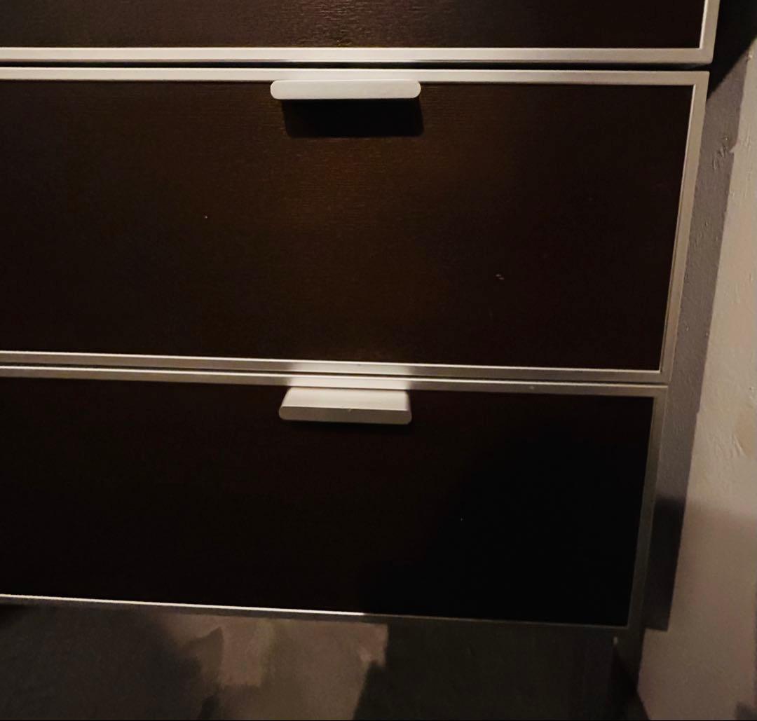 ACTUS⭐︎オーク木製3段チェスト/ダークブラウン