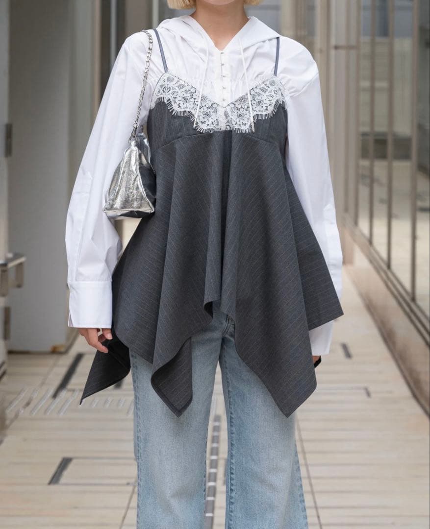 トップス POPPY HANDKERCHIEF HEM LACE CAMI TUNIC