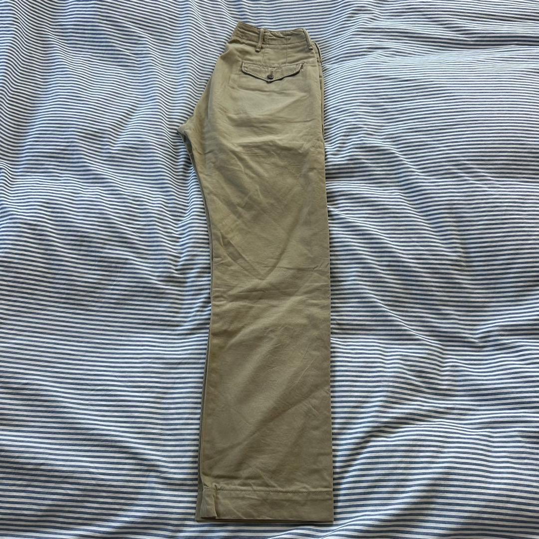 【ダブルアールエル　RRL】　オフィサーズパンツ　チノ　30インチ　カーキ