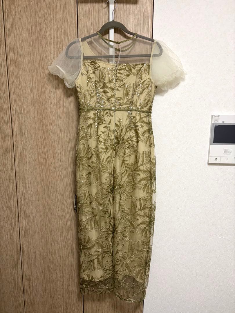 Leja アシンメトリーパーティードレス M ライトグリーン