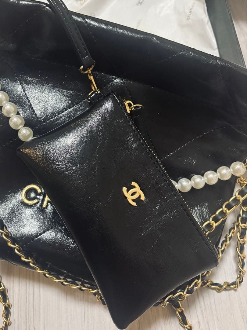 シャネル 海外限定VIPノベルティ チェーンショルダーバッグ ブラック ポーチ付