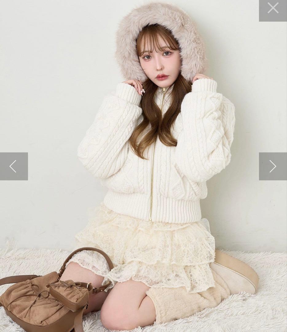 ナイスクラップ♡ケーブルニット中綿ブルゾン