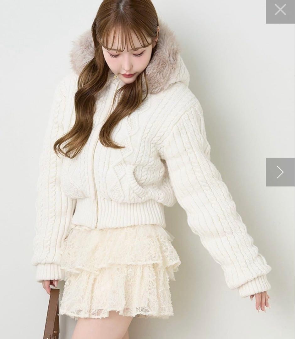 ナイスクラップ♡ケーブルニット中綿ブルゾン