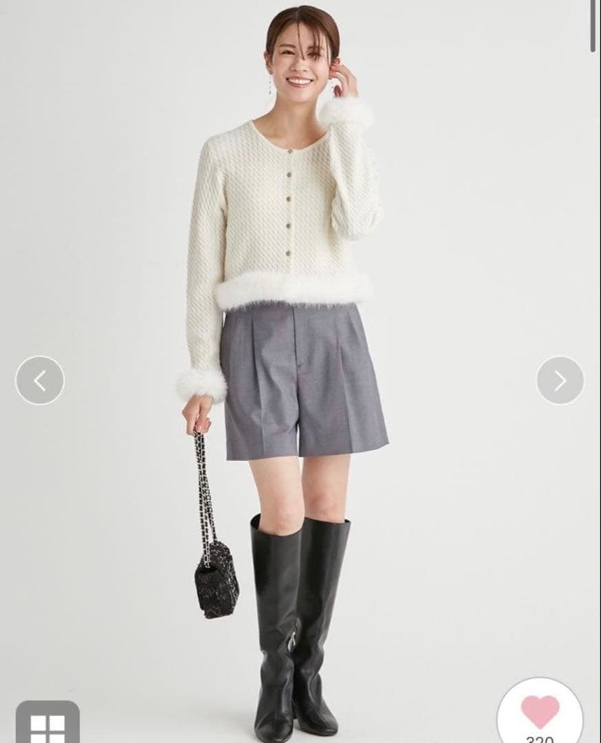 CELFORD ケーブルニットファーカーデ