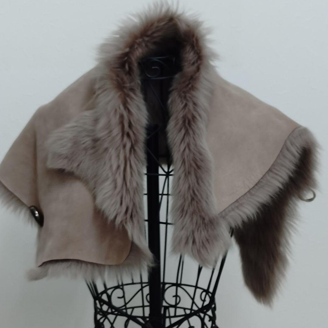 KARL DONOGHUE・羊皮・ムートン・ケープ・ネックウオーマー・膝かけ