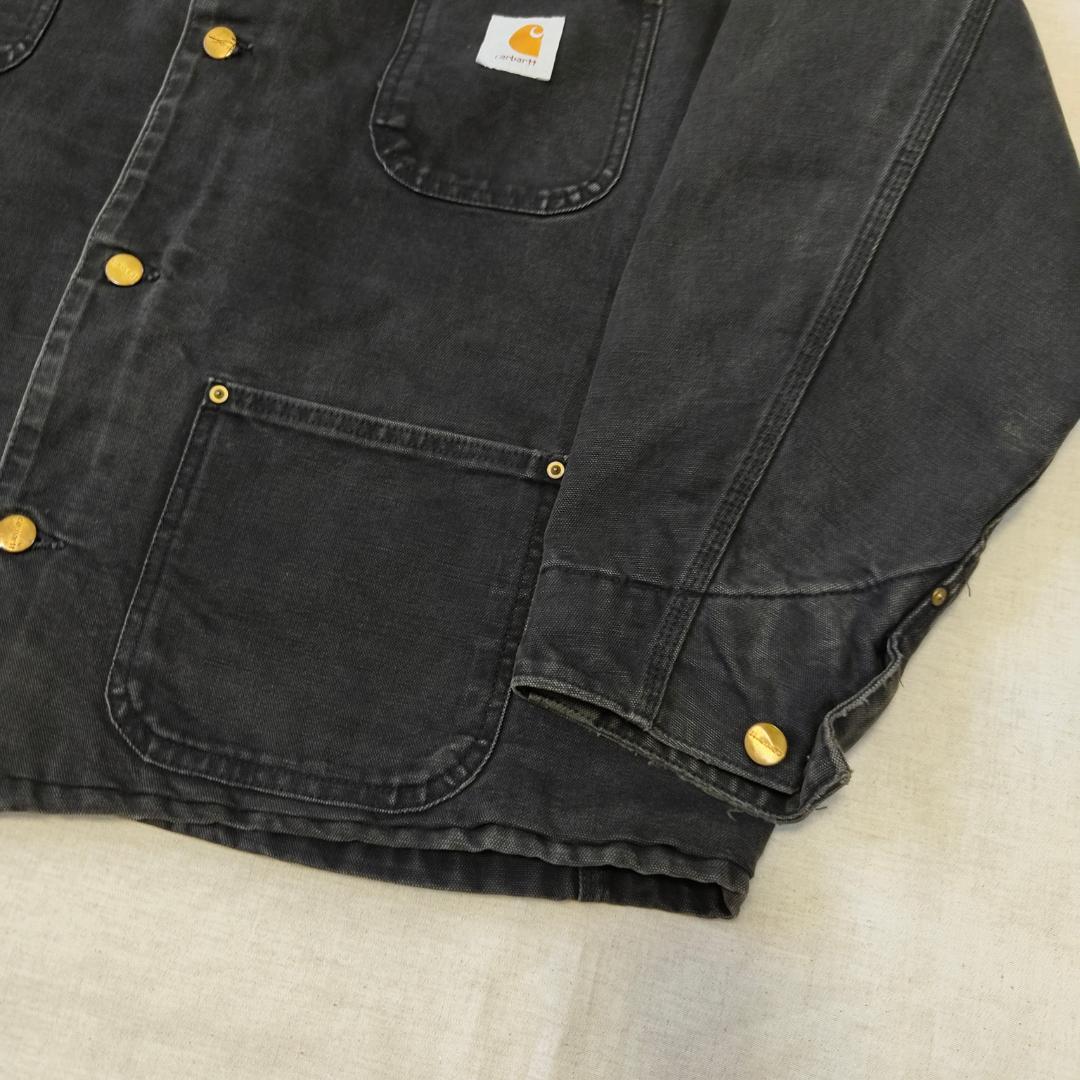 90s USA製 カーハート チョアコート フェード ブラック 黒 CB105