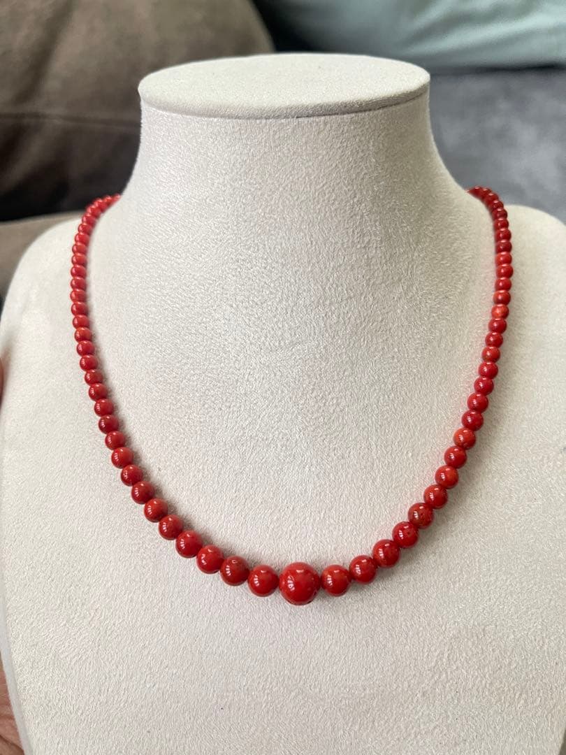 珊瑚サンゴネックレス9mm、重约17g